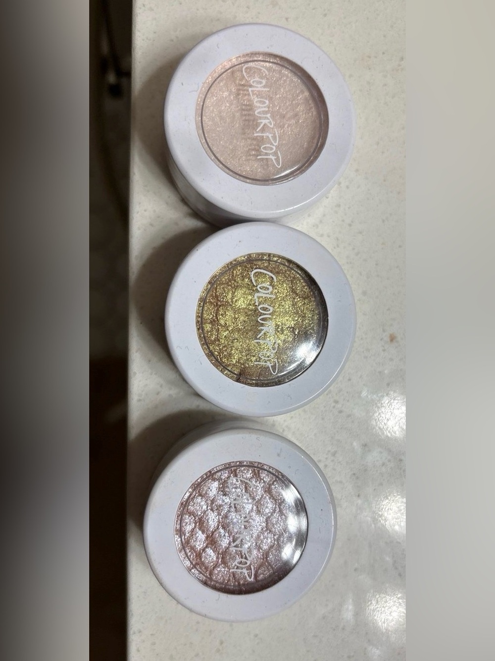 ColourPop Super Shock Shadow Trio — Pink, Gold, Pearl